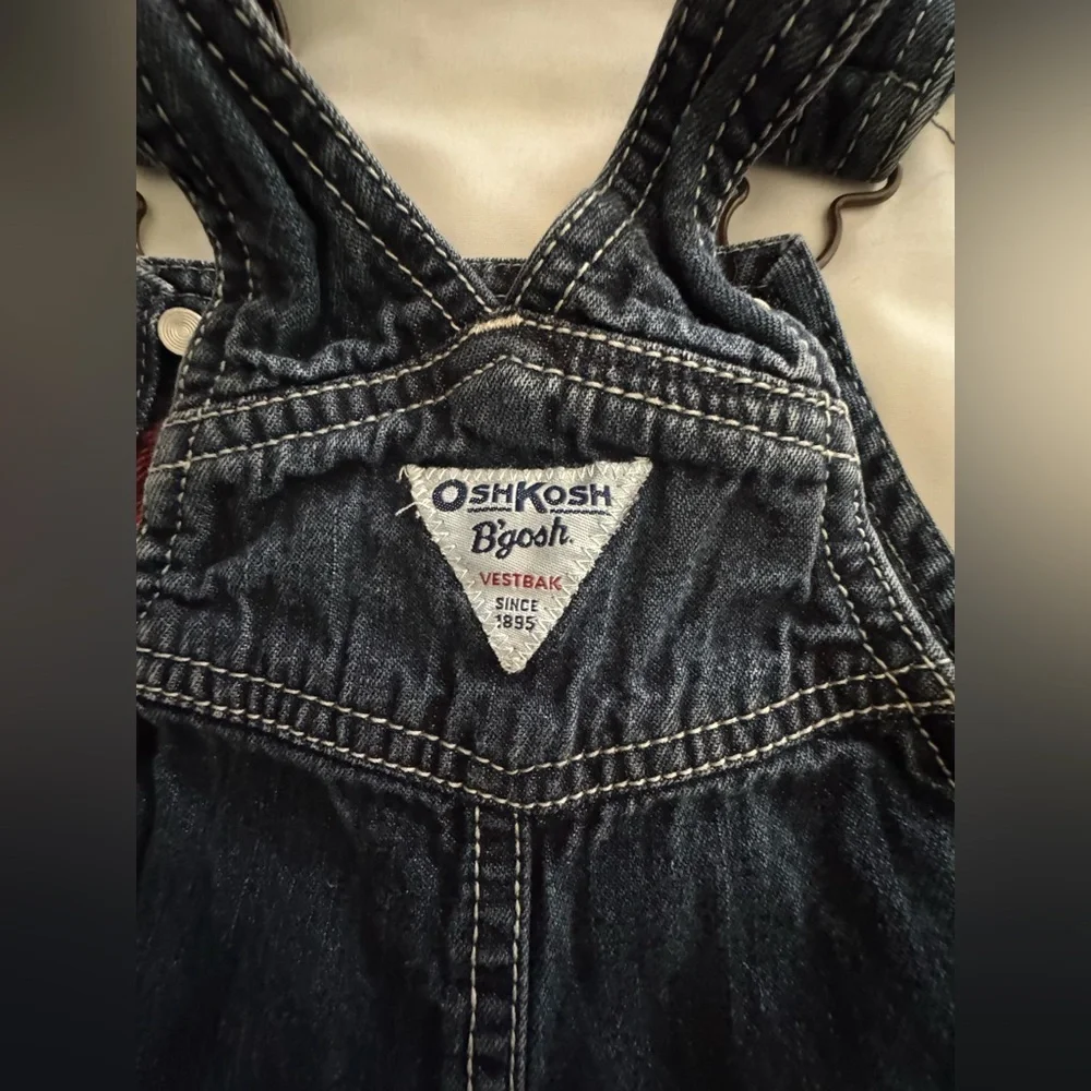 OshKosh B'gosh Kids Overalls - Blue with Red Patches
